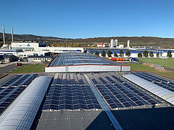 Some 1,725 MWh of solar power a year are going to be produced on 16,000 m2 in future. (Source: Gebrüder Weiss)